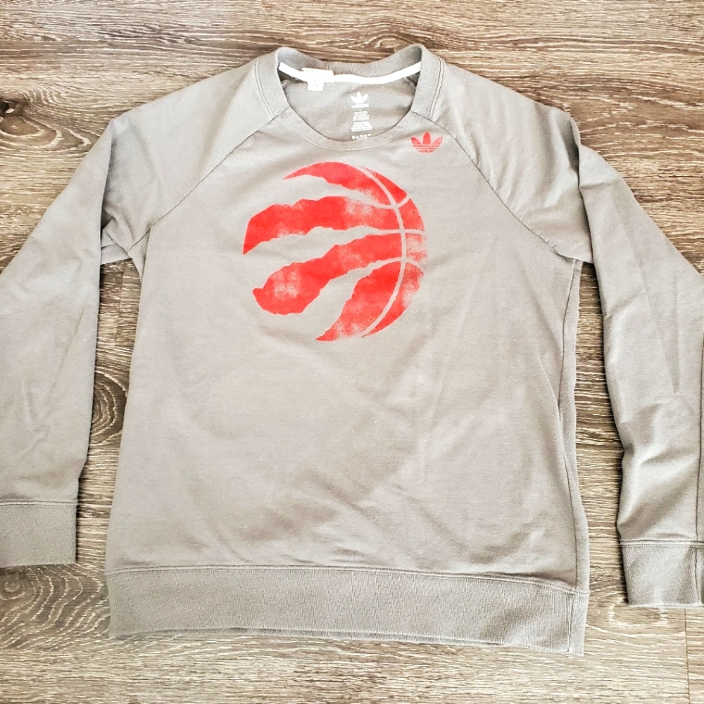 Adidas Toronto Raptors Women's Size Large Long Sleeve Crewneck Sweater Tee EUC